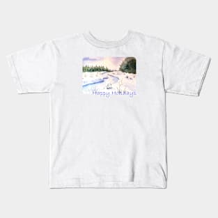 Happy Holidays Snow Scene Kids T-Shirt